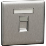 Schneider Electric 施耐德電氣 NUX31RJ6_SS UNICA X 單位RJ45 6類數據插座 (Keystone面板備防塵活門) (炫星銀)